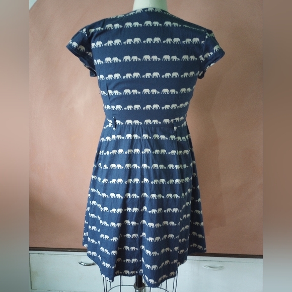 CIRCUS Clothing Ireland "Ingrid" Elephant Dress Cotton UK14 12 Modcloth Retro - Picture 3 of 4